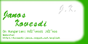 janos kovesdi business card